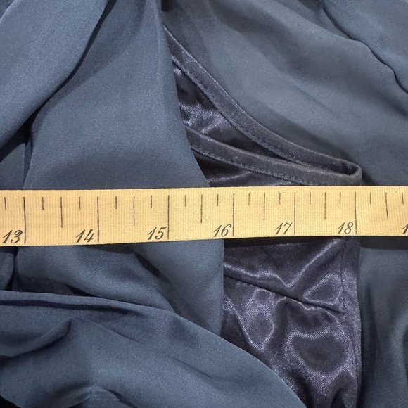 Luluvia Anthropologie tie neck draped shoulder lined top buttons down back bow - Picture 9 of 10